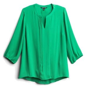 NEW 41 Hawthorn Womens SIZE 2X Maurry Pleat Detail Split Neck Blouse